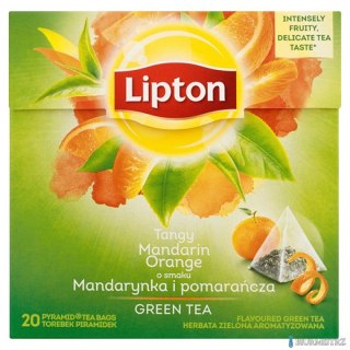 Herbata LIPTON PIRAMID GREEN TEA 20t mandarynka pomarańcza zielona