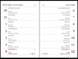 Kalendarz kieszonkowy A7 PCV bezbarwna 2023 Nr kat. A7040B-MIX WOKÓŁ NAS