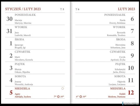 Kalendarz kieszonkowy A7 PCV bezbarwna 2023 Nr kat. A7040B-MIX WOKÓŁ NAS