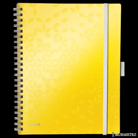 Kołonotatnik z 3 zakładkami BE MOBILE Leitz WOW A4, w kratkę, żółty 46450016 (X)