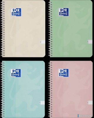 Kołozeszyt Oxford Touch Pastelowy 2-spiralny A5 80 kartek 90 g kratka 5x5 mm 400175357