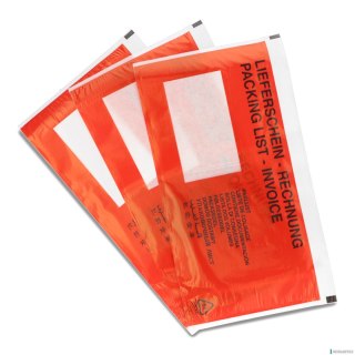 Koperty Kurierskie DL, transparentne czerwony nadruk, (1000 szt.) PRZYLGI ikk240115Bred EMERSON