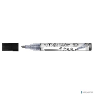 Marker OUTLINE srebrno-czarny TO-404 Toma