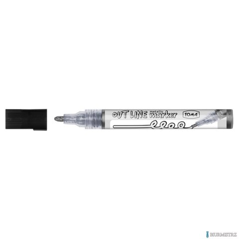 Marker OUTLINE srebrno-czarny TO-404 Toma