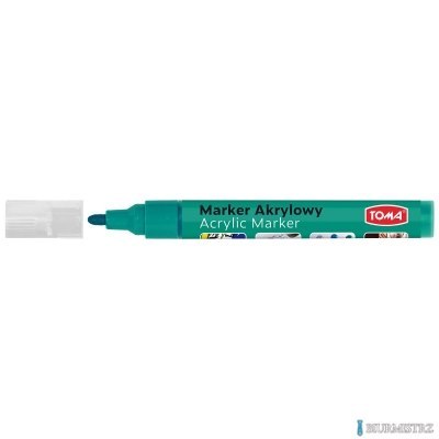 Marker akrylowy, fibrowa końcówka okrągła 2-5mm, zielony TO-402 Toma