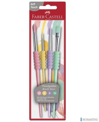 Pędzle szkolne kolor pastel 4 szt blister 481620 FC