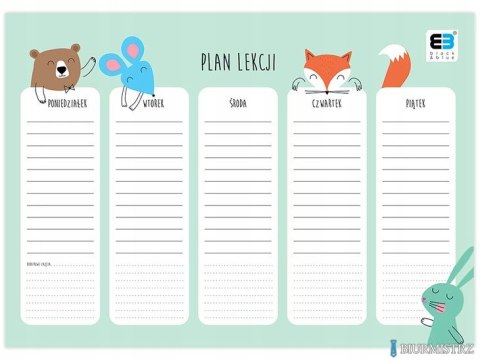 Plan lekcji A4 B&B KIDS PASTEL INTERDRUK