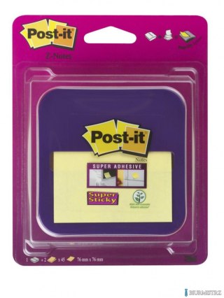 Podajnik do karteczek samoprzylepnych POST-IT_ Z-Notes (VD-330), fioletowy, w zestawie 2 bloczki Super Sticky Z-Notes