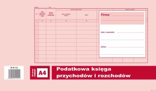 Podatkowa księga przychodów i rozchodów A4, 48 stron offset 10-K-1U DOTTS