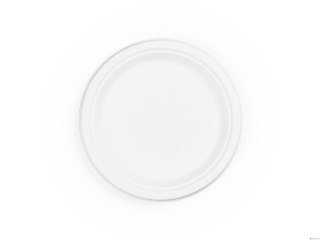 Talerz z trzciny cukrowej okrągły 23cm, biały, op. 50 szt. 100% biodegradowalny 45190/35010