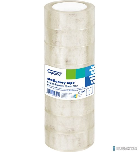 Taśma biurowa GRAND 18x30m opakowanie 8szt. 130-1936