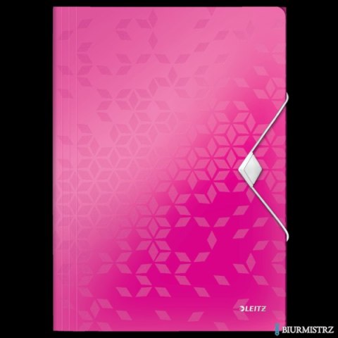 Teczka z gumką LEITZ WOW 15mm 150k A4 różowa 45990023