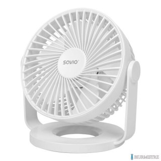 Wentylator biurkowy z akumulatorem USB-C, biały, 1200MAH 5W SAVIO AD-01