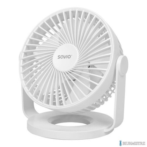 Wentylator biurkowy z akumulatorem USB-C, biały, 1200MAH 5W SAVIO AD-01