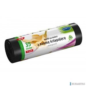 Worki na śmieci ekologiczne 35L 15szt. z taśmą (LDPE) STELLA WNS-4249