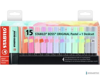 Zakreślacz STABILO BOSS Pastel podstawka 15 szt 7015-02-5