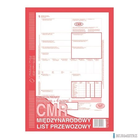 800-2 CMR międzynarodowy list przewozowy (1+4), A4 80 kartek, MICHALCZYK&PROKOP