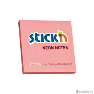 Bloczek STICKN 76x76mm różowy neonowy 100k 21166 STICKN