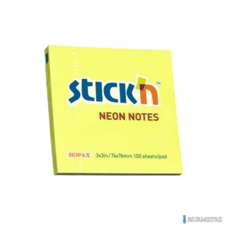 Bloczek STICKN 76x76mm żółty neonowy 100k 21133 STICKN