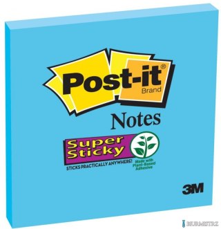 Bloczek samoprzylepny POST-IT Super Sticky (654-6SS-EB), 76x76mm, 1x90 kartek, niebieski