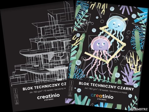 Blok techniczny Top 2000 Creatinio A4 10 kartek 160 g czarny 400176681