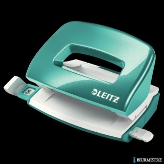 Dziurkacz Mini metalowy Leitz WOW, turkusowy, 10 lat gwarancji, 10 kartek 50601051