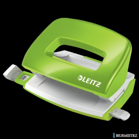 Dziurkacz Mini metalowy Leitz WOW, zielony, 10 lat gwarancji, 10 kartek 50601054