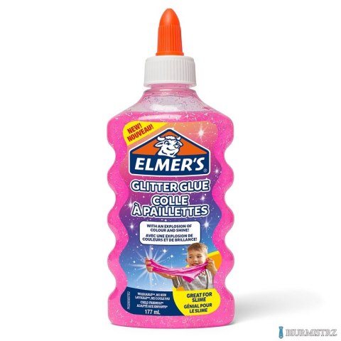Elmers klej brokatowy, różowy, zmywalny i przyjazny dzieciom, 177ml, 2077249