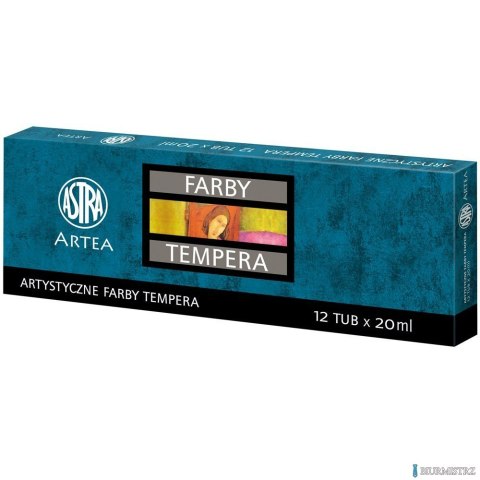 Farby tempera Astra 12 kolorów - 20 ml, 83414900 SALE