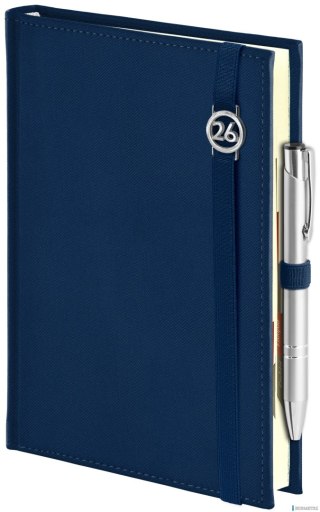 Kalendarz Piko z gumką granatowy z ażurową datówką B5 tygodniowy z notesem WOKÓŁ NAS