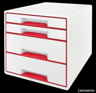 Pojemnik z 4 szufladami Leitz WOW, czerwony 52132026