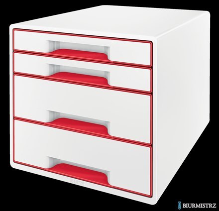 Pojemnik z 4 szufladami Leitz WOW, czerwony 52132026