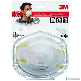 Półmaska filtrująca, ręczne szlifowanie(3)3M bez zaw.8710E FFP1 XA004838810