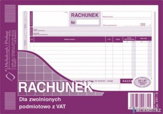 Rachunek dla zwolnionych podmiotowo z VAT (o+1k) 231-3 Michalczyk i Prokop
