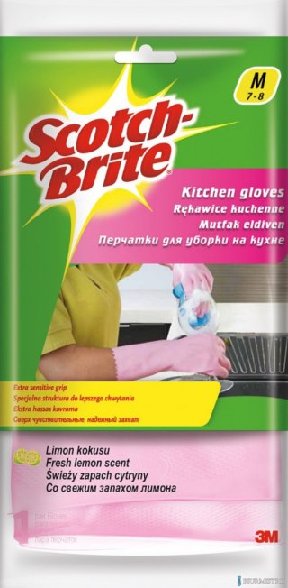 Rękawice SCOTCH BRITE_ Kuchenne, rozm. M, różowe