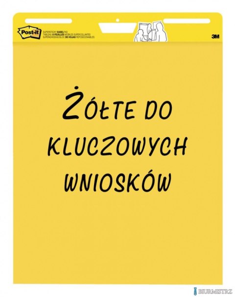 Samoprzylepne arkusze konferencyjne Post-it_ Super Sticky, na flipchart, 63,5x76,2cm, do kluczowych wniosków, 3x25 kart., żółte