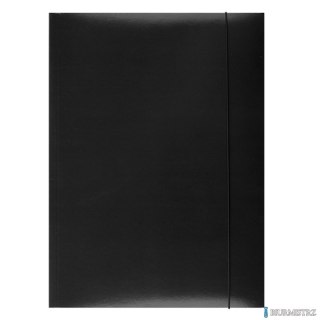 Teczka z gumką OFFICE PRODUCTS, karton/lakier, A4, 350gsm, 3-skrz., czarna 21191141-05