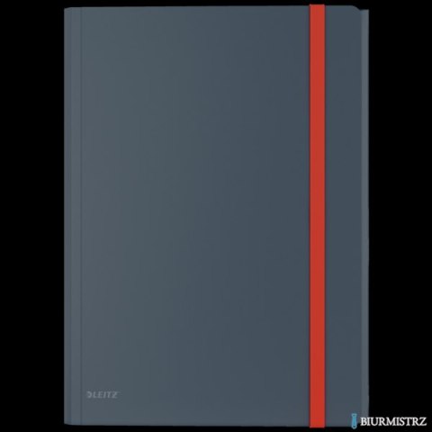 Teczka z gumką i kieszonką Leitz Cosy, PP, szara 46190089