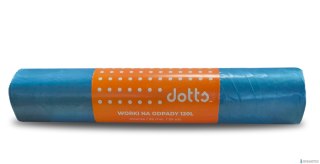 Worki na śmieci 120l 25szt. DOTTS super mocne (LDPE) 32mic niebieskie