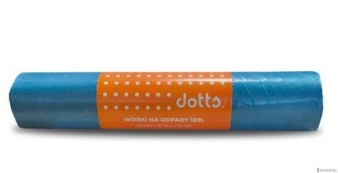 Worki na śmieci 120l 25szt. DOTTS super mocne (LDPE) 32mic niebieskie
