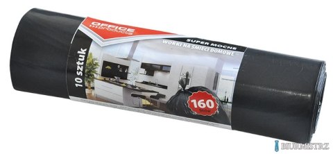 Worki na śmieci domowe , super mocne (LDPE), 160l, 10szt., czarne, typu OFFICE PRODUCTS 22022242-05