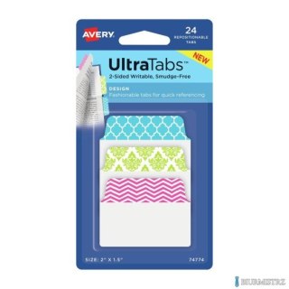 Zakładki indeksujące 50,8 x 38,1 mm mix wzorów AVERY 74774 SALE