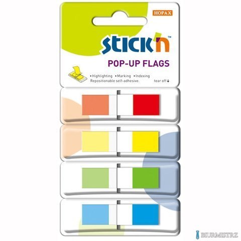 Zakładki indeksujące w podajniku 45x12mm 140/4 kolory STICKnullN 26020