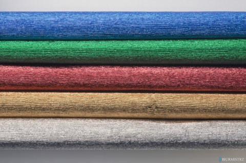 Bibuła marszczona 25x100cm, MIX metaliczny, 5 kol, 5 rolek, Happy Color HA 3640 2510-MIXMet