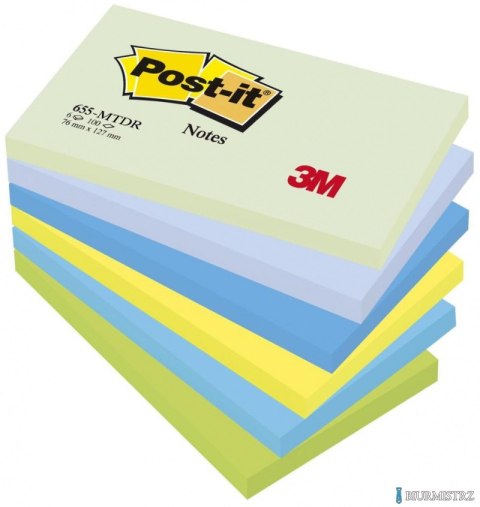 Bloczek samoprzylepny POST-IT_ (655-MTDR), 127x76mm, 6x100 kart., paleta marzycielska