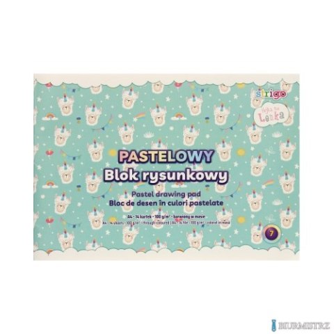 Blok rysunkowy A4 14k 100g pastelowy LENKA STRIGO SPA037