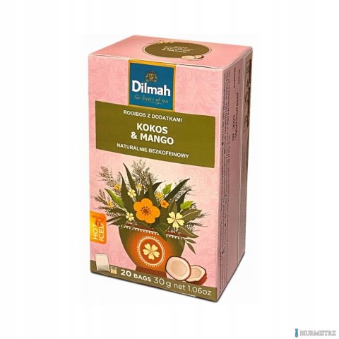 Herbata DILMAH Rooibos kokos i mango 20t ziołowo-owocowa