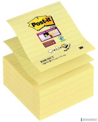 Karteczki samoprzylepne Post-it_ Super Sticky Z-Notes _16 żółtych bloczków po 90 karteczek 76x76mm _+ Podajnik PRO i 90