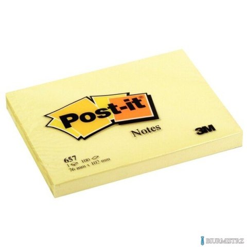 Karteczki samoprzylepne Post-it®, kanarkowożółte, 76 mm x 102 mm, 100 arkuszy/bloczek, 12 bloczków/opakowanie