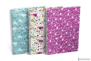 Kołonotatnik A5 60 kartek kratka/tagi Floral Oxford 400094951